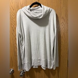 GAP White Ribbed Cowl Sweater